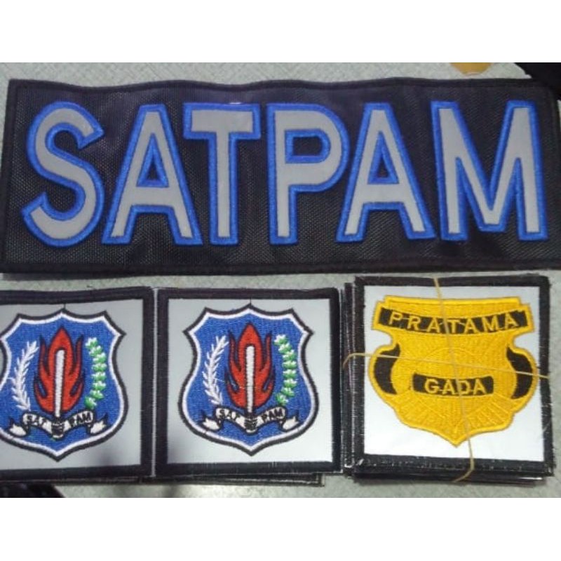 jual  atribut satpam ,bordir komputer, bahan dasar dinir 1680 pakai aplikasi 3m bisa COD