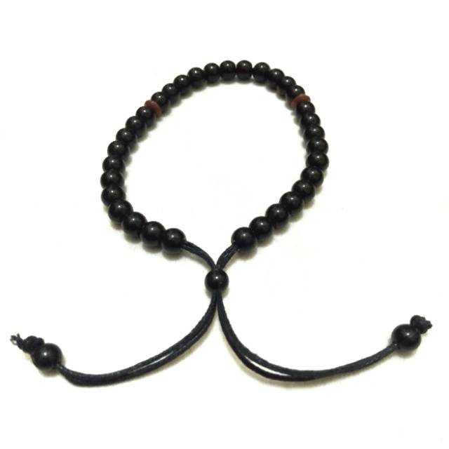 Gelang Tasbih Bola Hitam Mini Ethnik 33butir