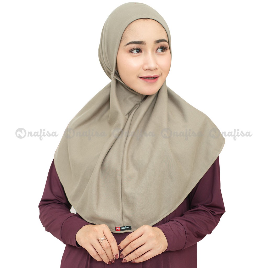 Jilbab Tali AT HOME L | Hijab Instan Kaos Non PAD Kerudung Instan Tali Tanpa Bergo