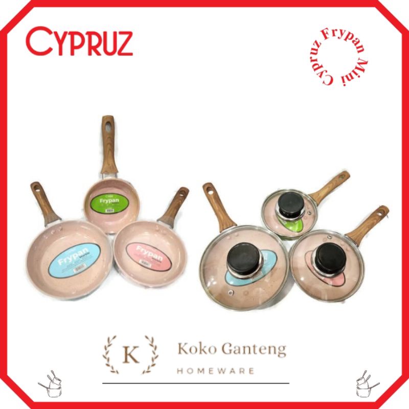 KH Cyprus Belvin Frypan Mini  12 14 16 Fry Pan Wajan Penggorengan Marble Coating Teflon Anti Lengket