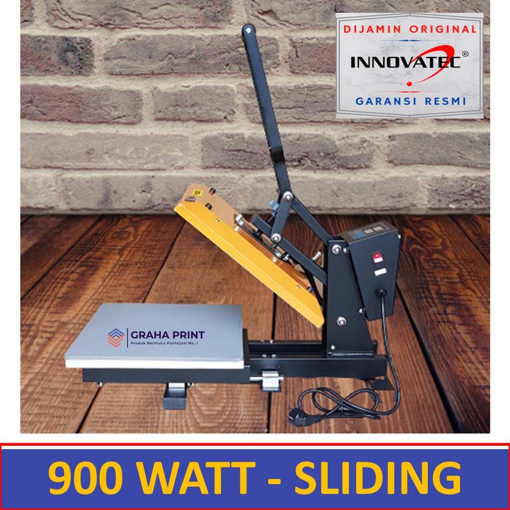 INNOVATEC Mesin Press Kaos 38x38 Sliding Slide Pro Alat Pres Pemanas Sablon Digital Baju Kaos Payung