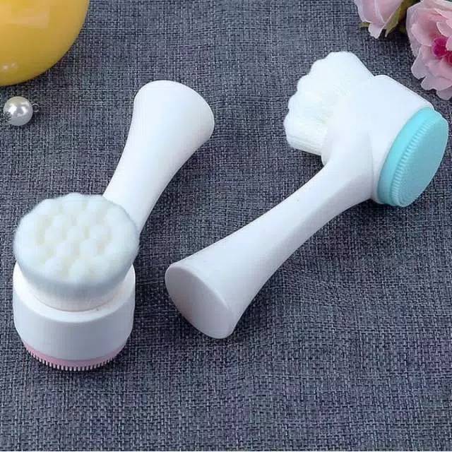 Face Cleansing Brush 2 in 1 Alat Cuci Wajah Silikon Sikat Wajah Facial Wajah Brush