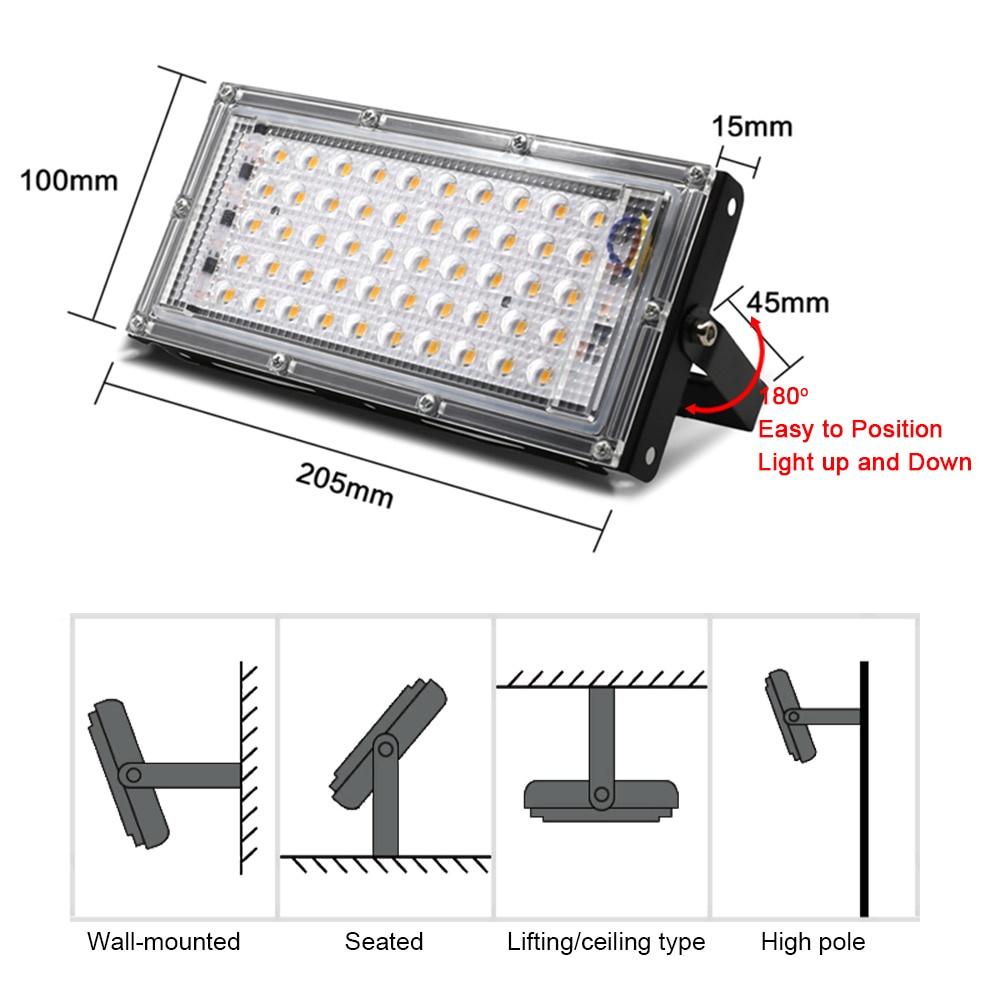 TaffLED Lampu Sorot LED Outdoor Spotlight Waterproof 6500K 240V 50W - A8