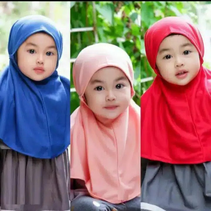 Jilbab Anak Bayi Perempuan Instan Lucu BERGO ANAK Allsize 0-3 Tahun Hijab Anak Bayi Perempuan Instan