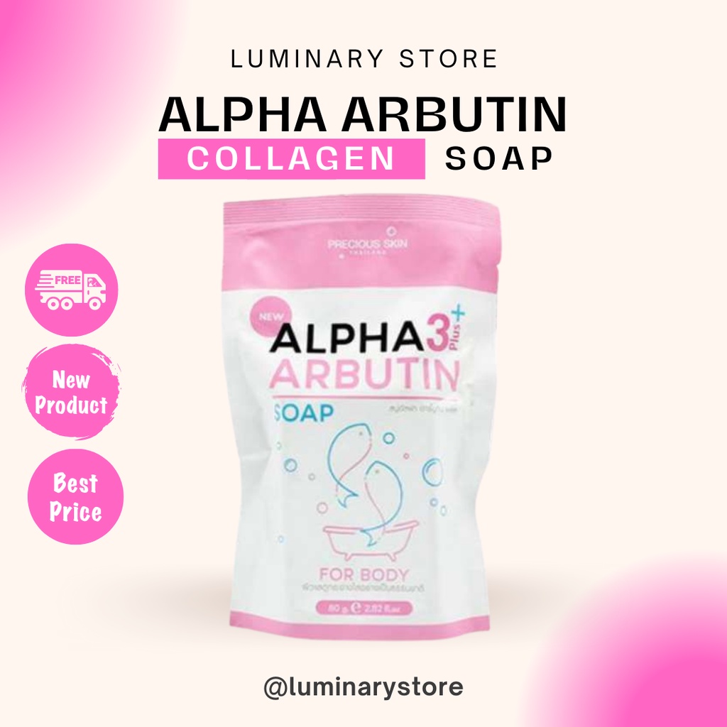 Alpha Arbutin 3 Plus Collagen Whitening Soap Sabun Pemutih Badan Original BPOM