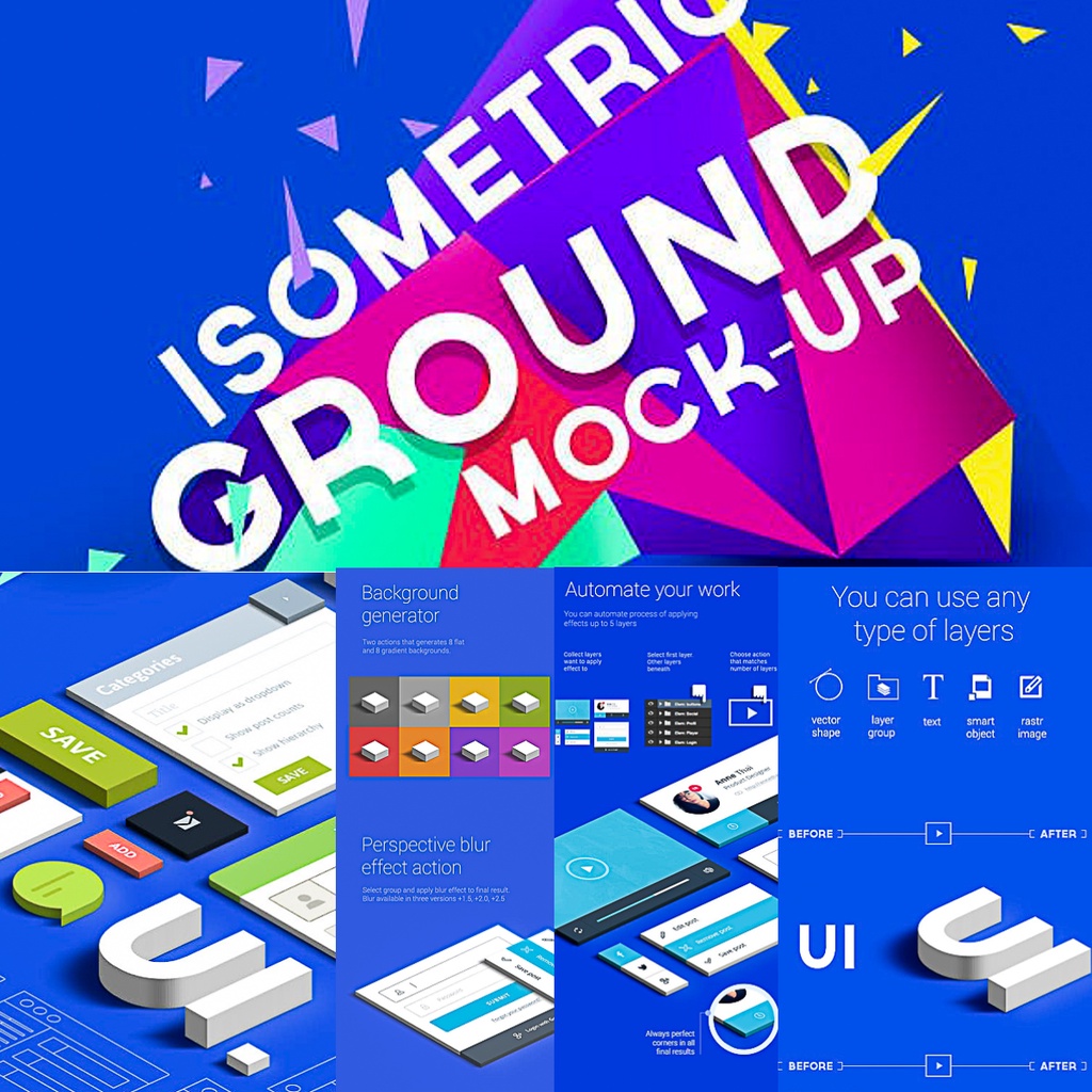 Isometric Ground Mockup Actions
