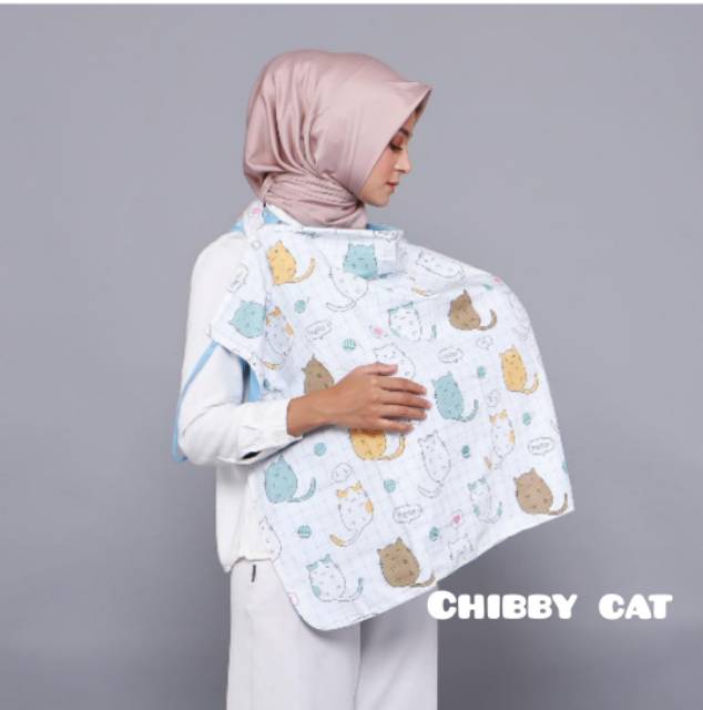 Nursing Cover Apron Menyusui Bahan Tebal Free Tas Bisa Bolak Balik