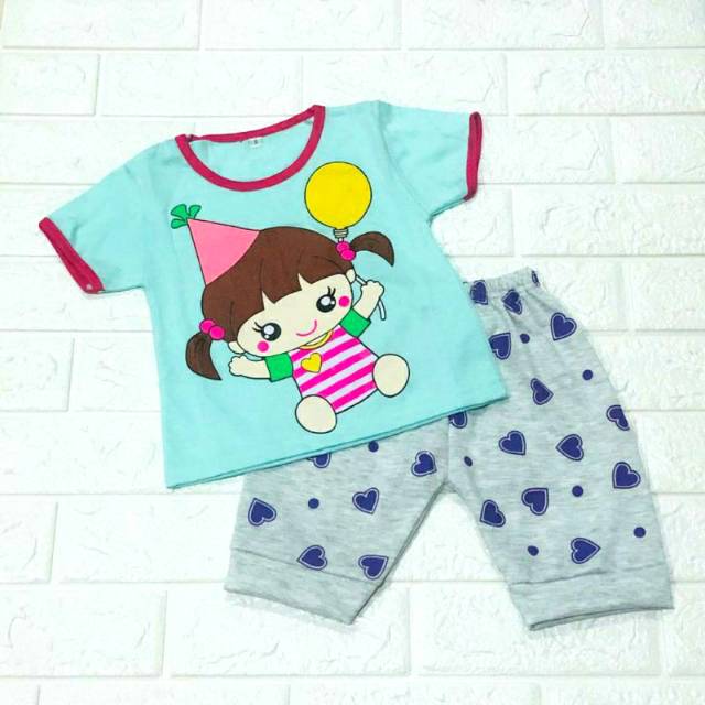 SETELAN BAJU ANAK PEREMPUAN USIA 1-5 Tahun cewe balon