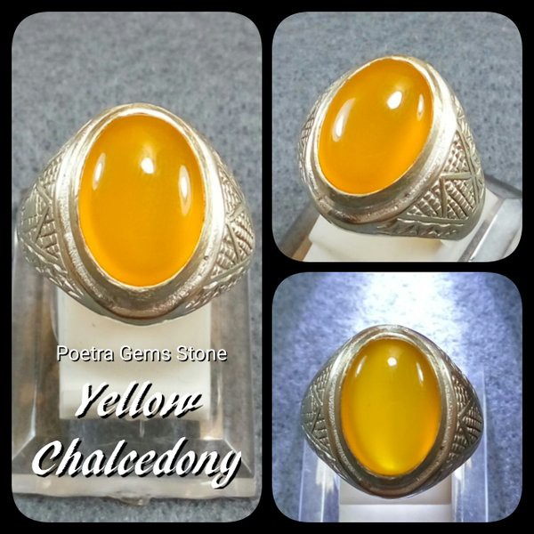 Favoritkan  Bagikan CINCIN NATURAL YELLOW CHALCEDONY ASLI NATURAL