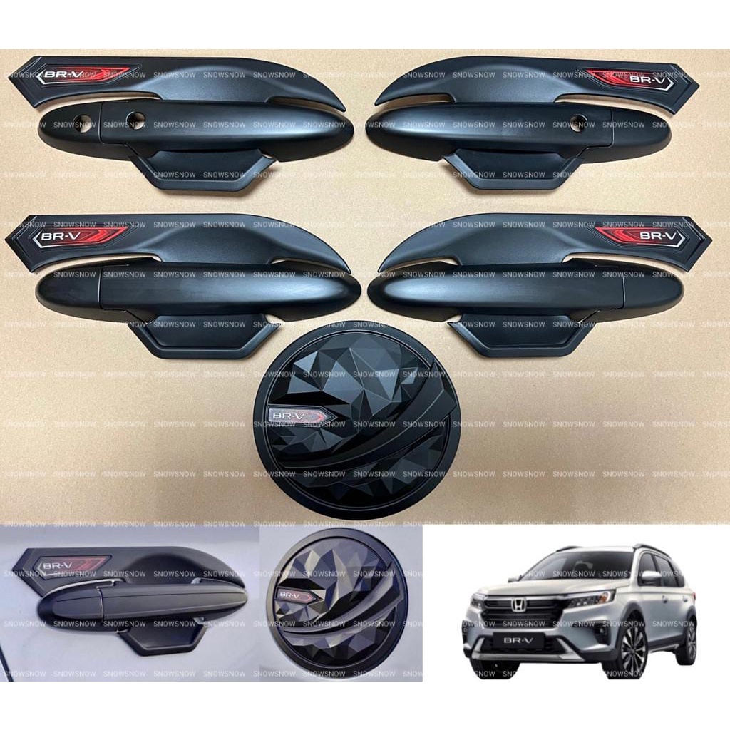 Paket Outer Handle Tank Cover Honda BRV 2022 2023 2024 2025 UP Hitam Chrome