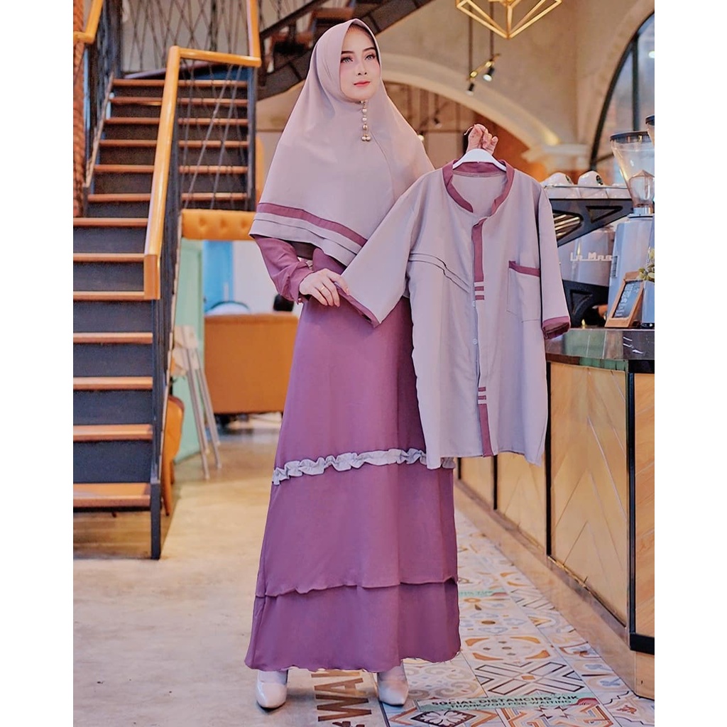 CAMELIA COUPLE ITYCRAPE Gamis Couple Syari Setelan Couple Pria Wanita 2024 Gamis Set Pasangan Terbar