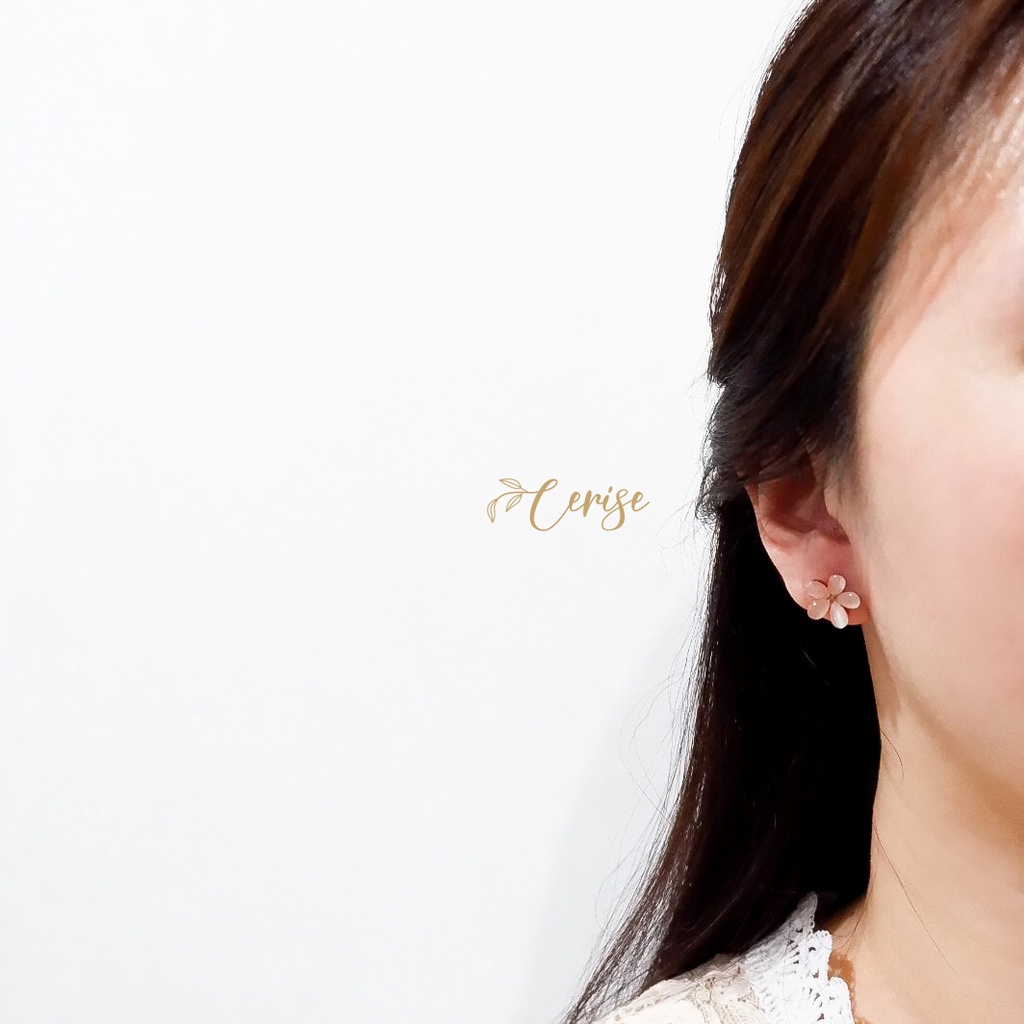 Aimee Earrings | Anting tusuk bunga korea pink cantik aksesoris wanita trendy stylish