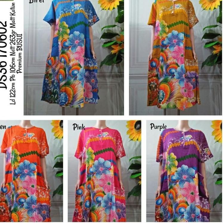 Daster Batik Kencana Ungu Kencono Wungu Jumbo Polos label Biru Asli Original | Busui "GSB.02Jl22n"