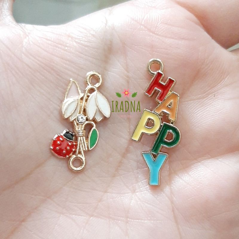 Bandul Kalung Gelang Keychain Kumbang Happy