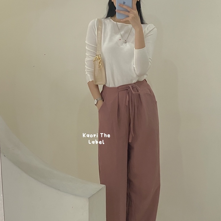 Jose Linen Pants - Celana Cullote Wanita - Celana High Waist - Celana Kantor Panjang - Celana Korea Wanita - Celana Formal / Casual