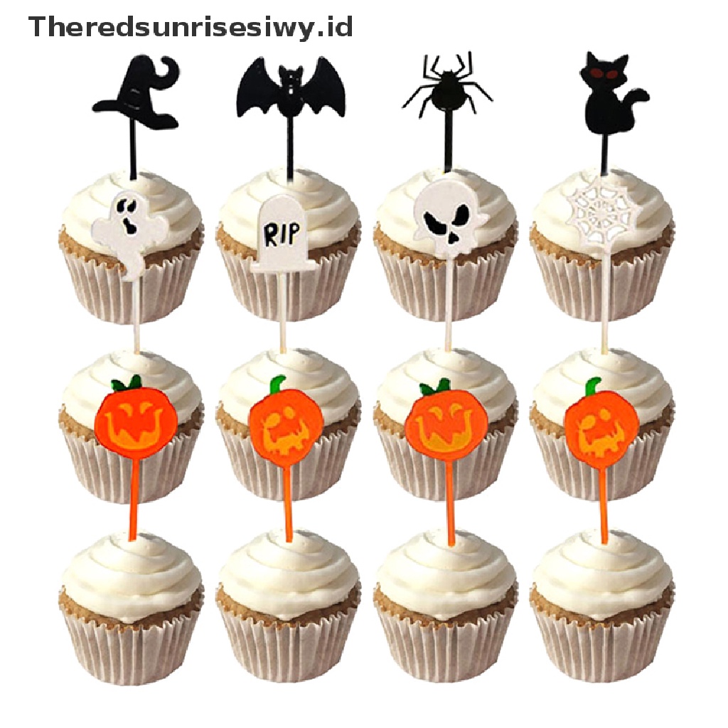 # Alat Pemotong Buah # 10pcs / Pak Tusuk Gigi Buah / Kue / Dessert Desain Halloween Untuk Anak