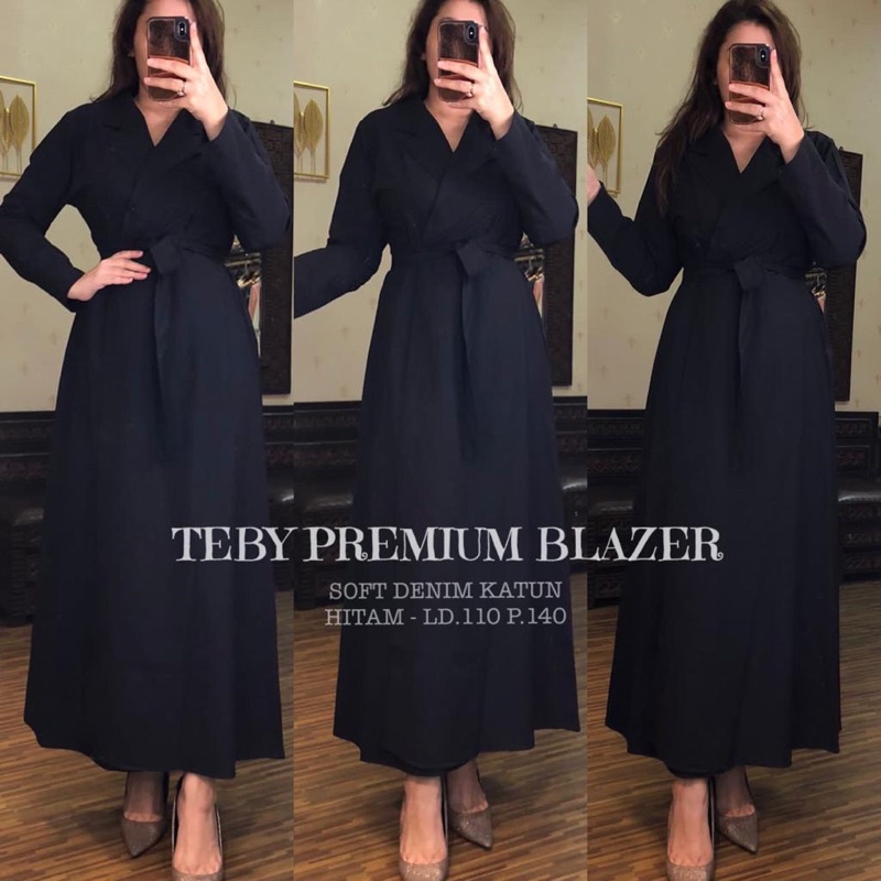 Daster Arab Teby BLAZER Outer Dress DENIM
