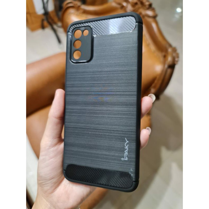 Softcase Silikon Ipaky Carbon Samsung A02S