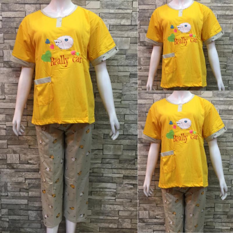 CP SIELIE WARNA | BAJU TIDUR DEWASA| PIYAMA | COD-6019 Kuning