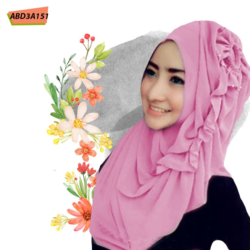 Instan Kamelia / Hijab Instant Kamelia Instan Kamelia / Kerudung Jilbab Siffon Cerutty Putih Ungu