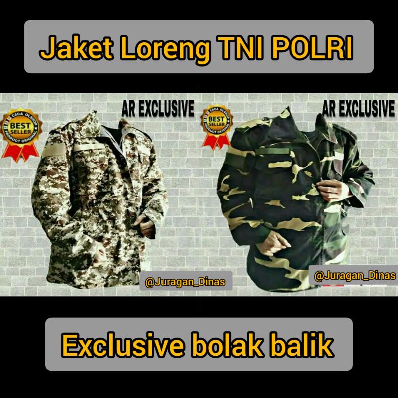 JAKET LORENG TNI POLRI NATO DISHERT GURUN AR EXCLUSIVE BOLAK BALIK