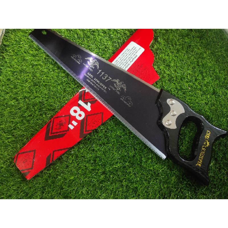 Gergaji Kayu Tjap Mata / Carl Schlieper 18 Inch / Gergaji Gorok / Gergaji Tangan 18 Inch Gagang Kayu CPT