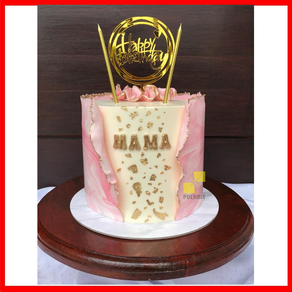 CAKE TOPPER/TOPER KUE ULANG TAHUN - TOPPER HAPPY BIRTHDAY-HIASAN KUE AKRILIK-ANNIVERSARY