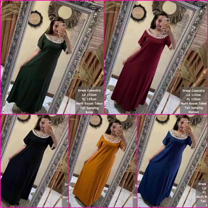 Baju Dress Daster Arab BUSUI pendek selutut Arabia Arabian ruffle kerut pinggang S M L XL JUMBO