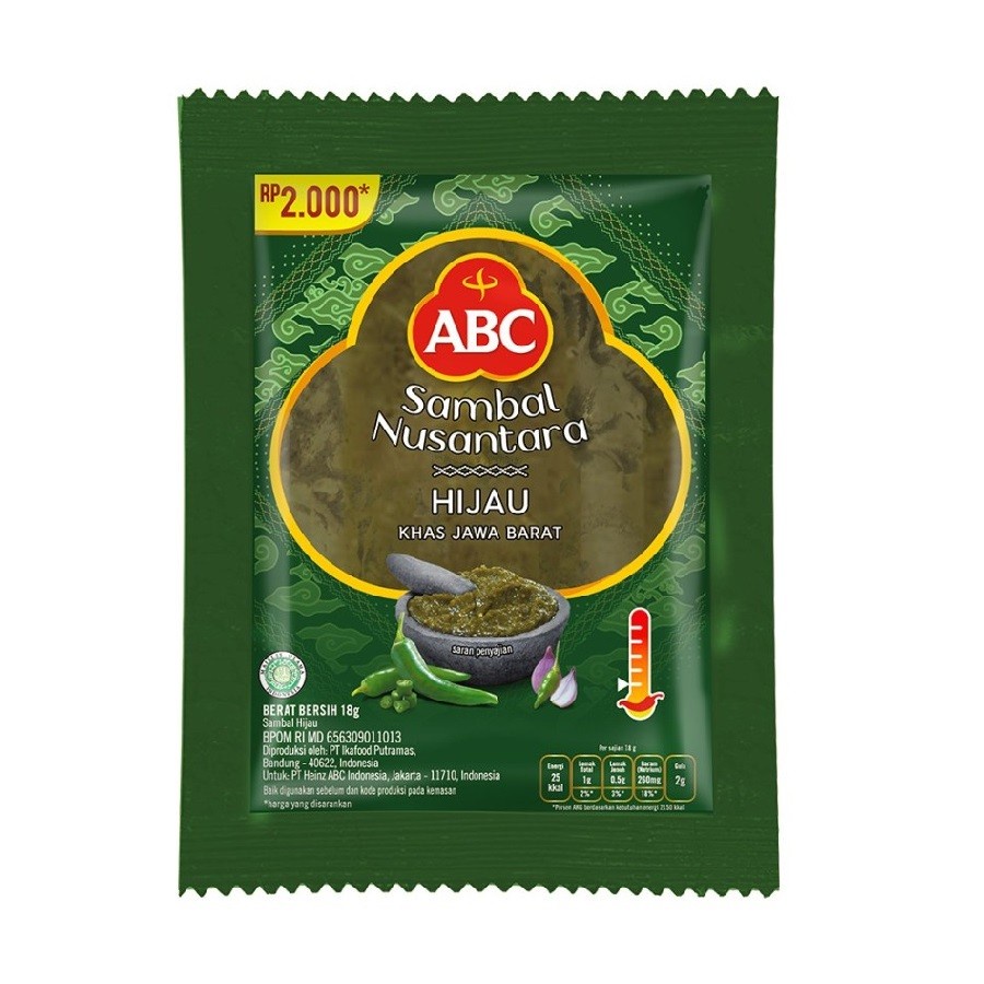 

saus sambel sambal abc ijo sachet 18