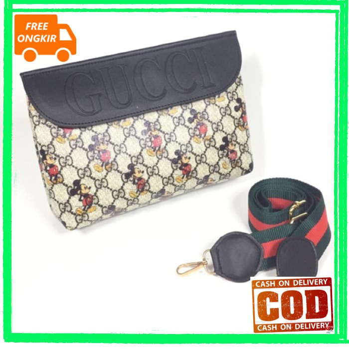 JUAL Tas wanita sling bag Import GC Sling Mickey Mouse PUTIH (KUALITAS SUPER) READY STOK