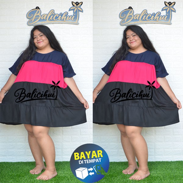 Balicihui Dress Malory Pelangi Jumbo Dress Jumbo Wanita Dress Plus Size Dress Big Size Dress Bali