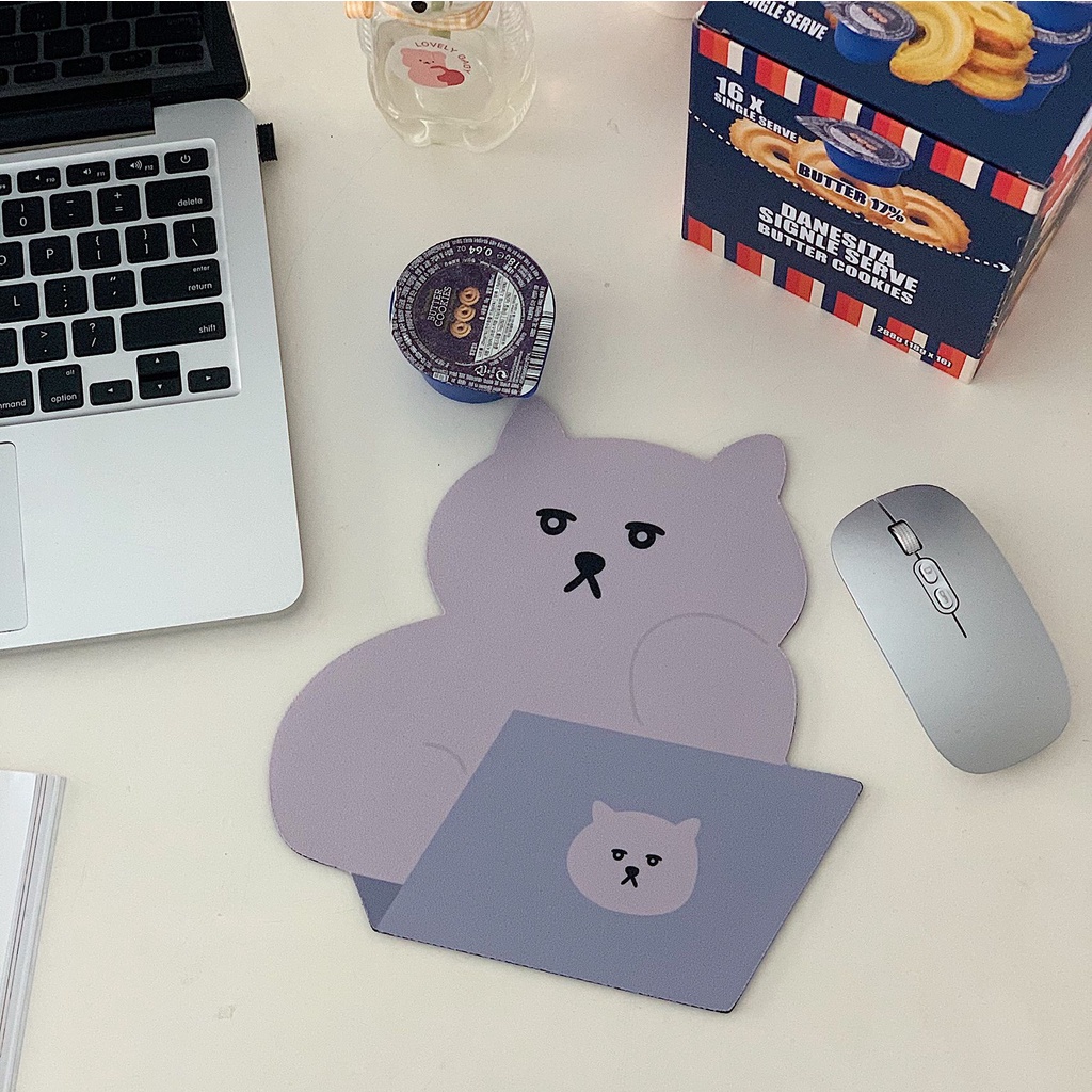 Korean Style Niche Design Heart Bear Pig Pattern Durable Soft Girly Mouse Pad for Friend