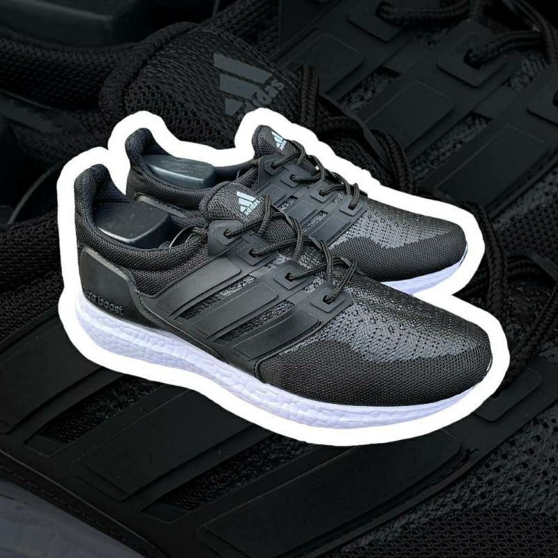 SEPATU ADIDAS ULTRABOOST FULL WHITE PUTIH FULLBLACK HITAM POLOS SNEAKERS SEKOLAH KERJA KULIAH MURAH