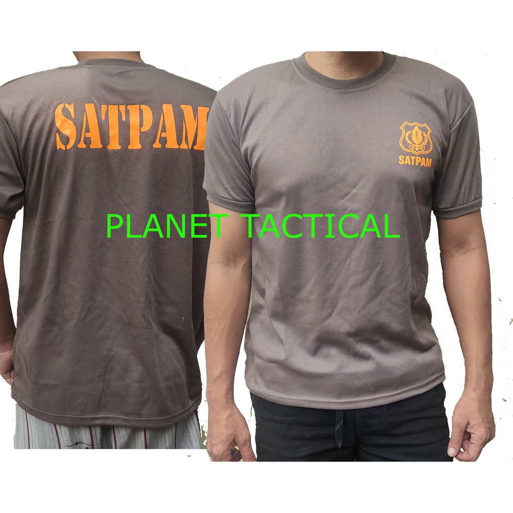 KAOS SATPAM COKLAT SECURITY LENGAN PENDEK