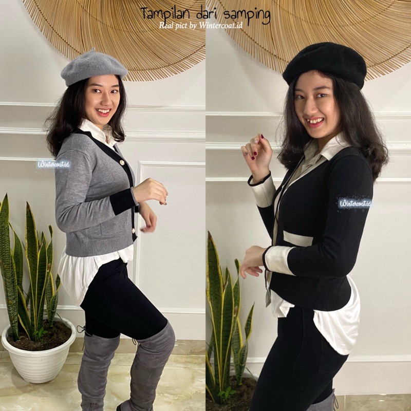 Kardigan rajut wanita import korea claudia knitted cardigan jaket hangat cewek jacket tebal