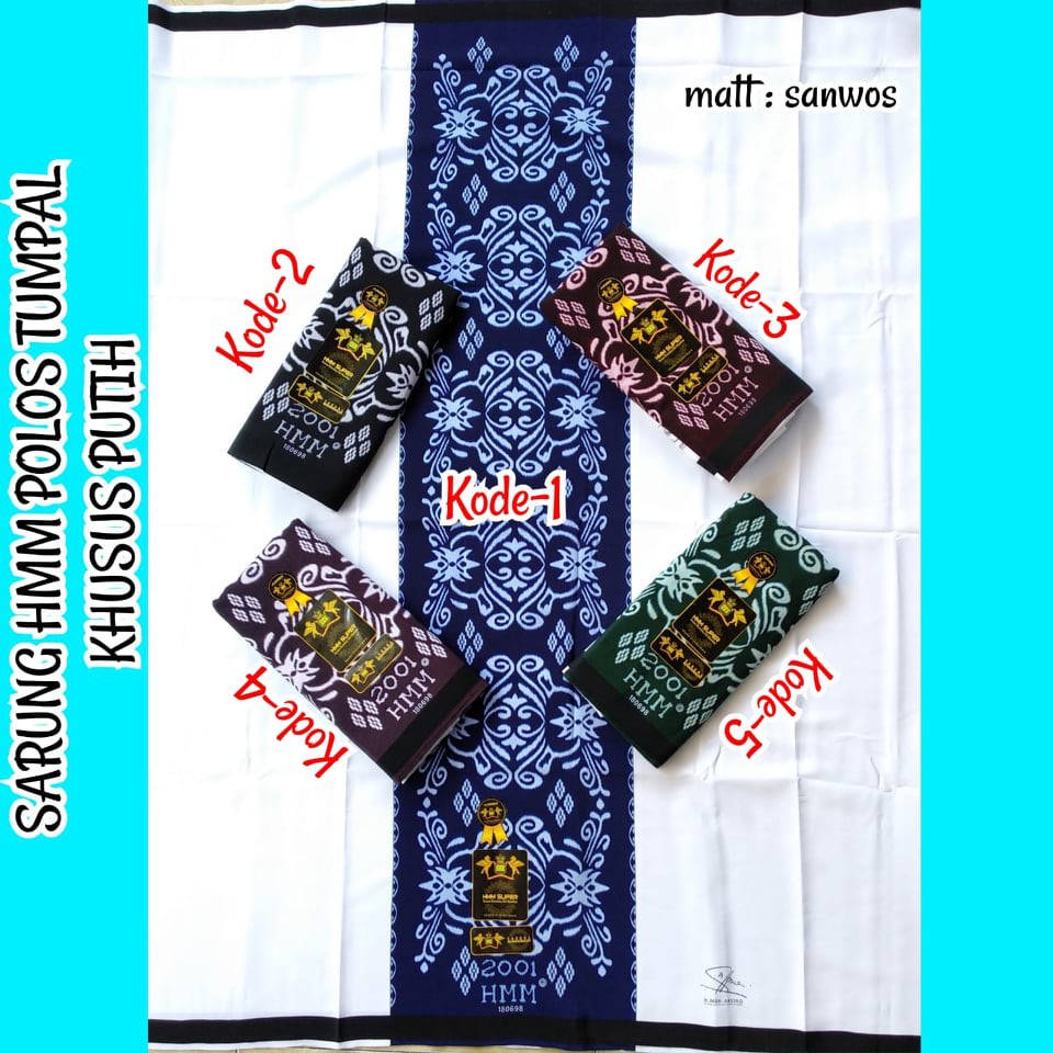 SARUNG HMM PUTIH POLOS TUMPAL BATIK