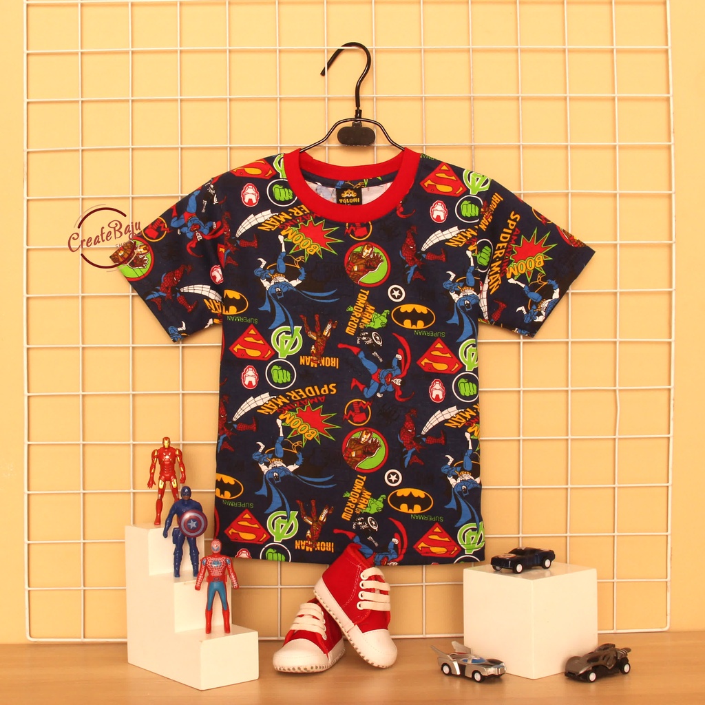 KAOS ANAK LAKI PRINTING MARVEL BOOM 1-7 TAHUN BAJU ATASAN ANAK LAKI FASHION TERMURAH BAHAN KATUN