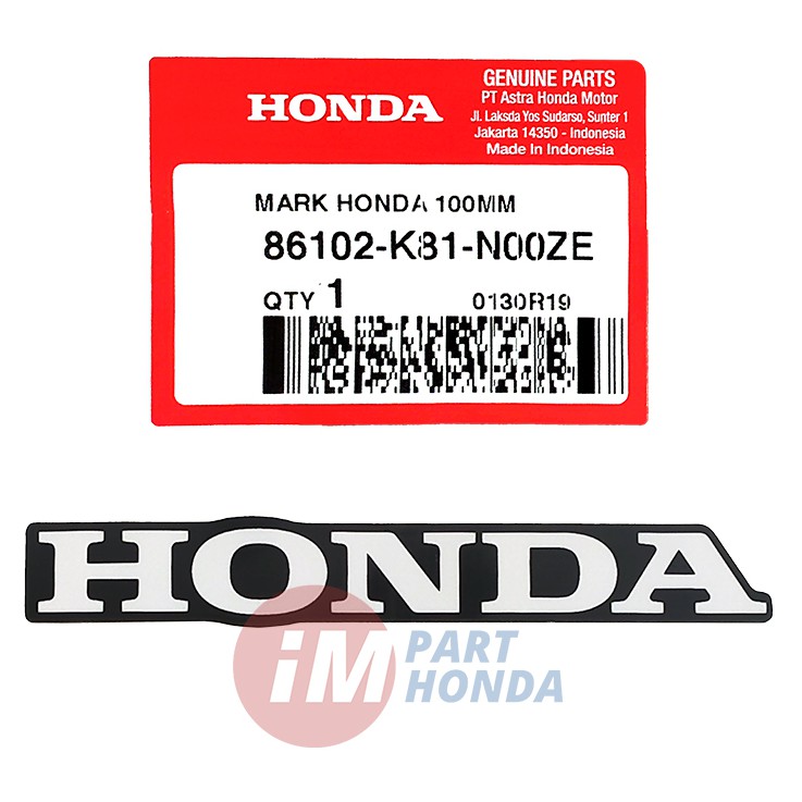 86102 K81 N00ZE Stiker Tulisan HONDA MARK HONDA 100MM 86102 K81 N00ZE Stiker Tulisan HONDA MARK HONDA 100MM