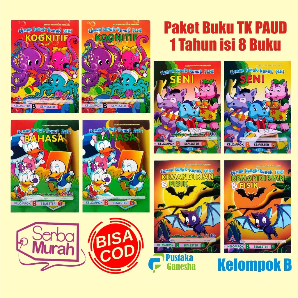 Buku Paket Pelajaran PAUD Untuk TK B / LKS TK Kelompok B Penerbit Ardian Jaya Mandiri