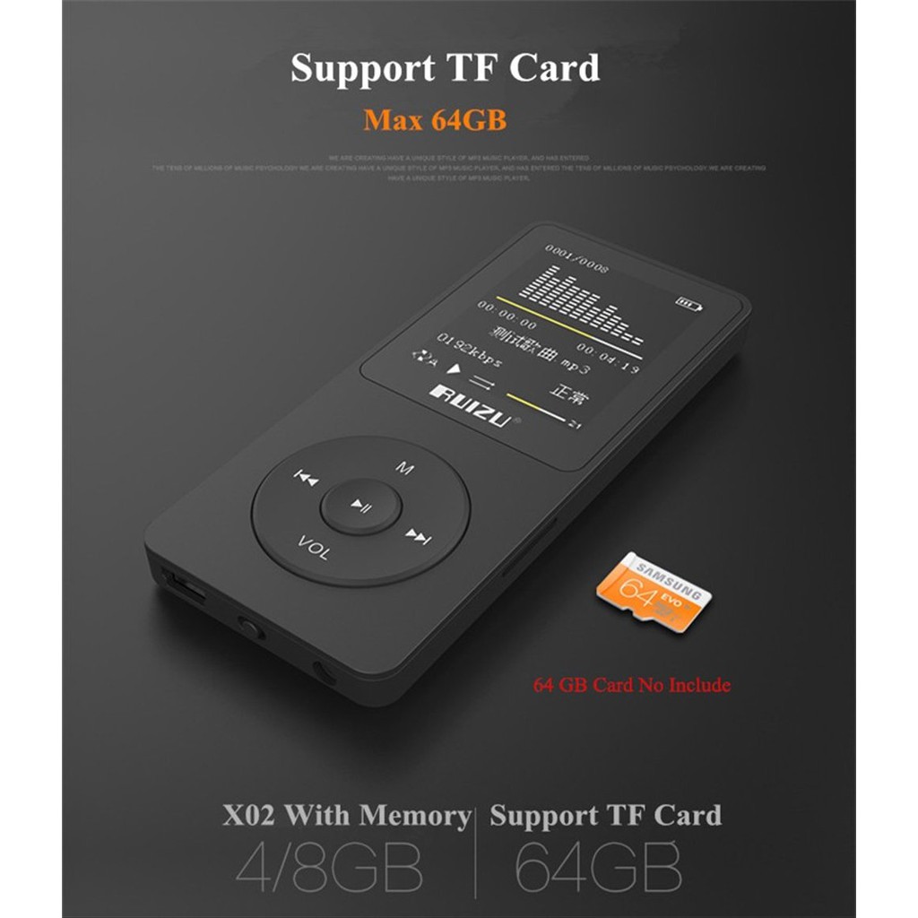 Mp3 Player Ruizu X02