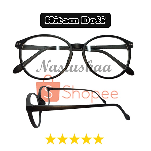 Kacamata Lensa Transparan Retro Vintage Plastic Frame Eyeglasses Kacamata Fashion Untuk Pria dan Wanita Bingkai Oval Gaya NO CASE