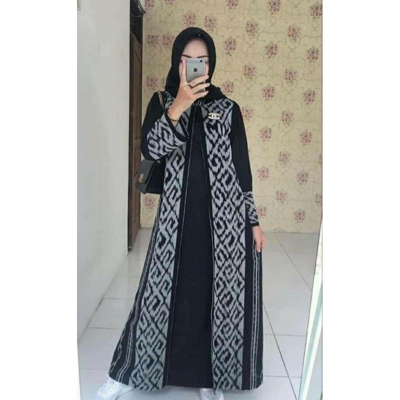 GAMIS TENUN KOMBINASI LAPIS TRICO ATAU FURING/TENUN IKAT TROSO KOMBINASI TOYOBO POLOS/HARGA MURAH