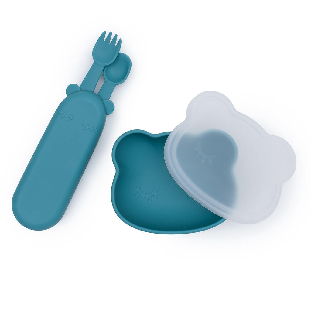 We Might Be Tiny Feedie Spoon &amp; Fork With Case - Sendok Silicone Bayi Sendok Anak MPASI Spoon Fork Silicone Silikon