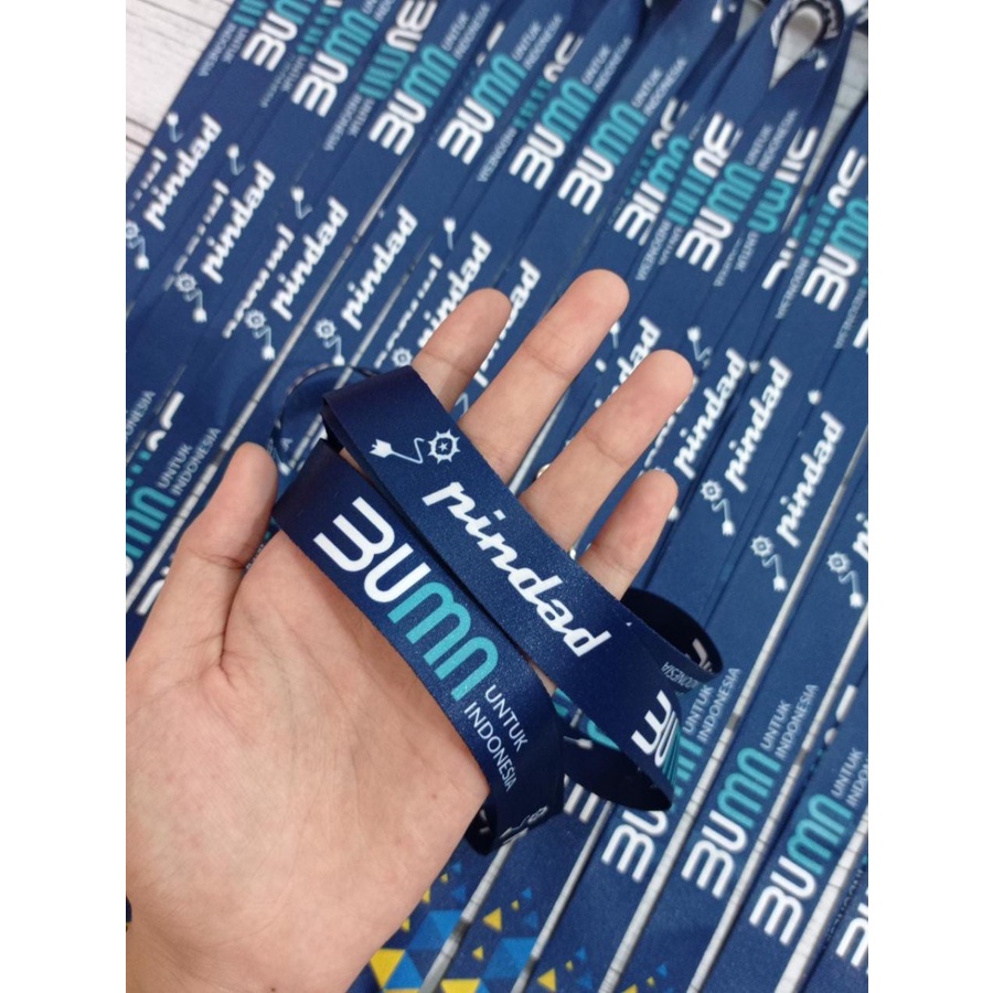 

Lanyard BUMN PT. Pindad Biru/ADA LOGO BUMN/ Lanyard Custom Murah