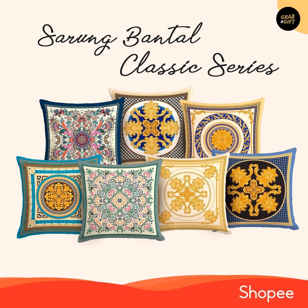 SARUNG Bantal Sofa Motif Classic Luxury 40x40 cm Cushion Cover Pillow