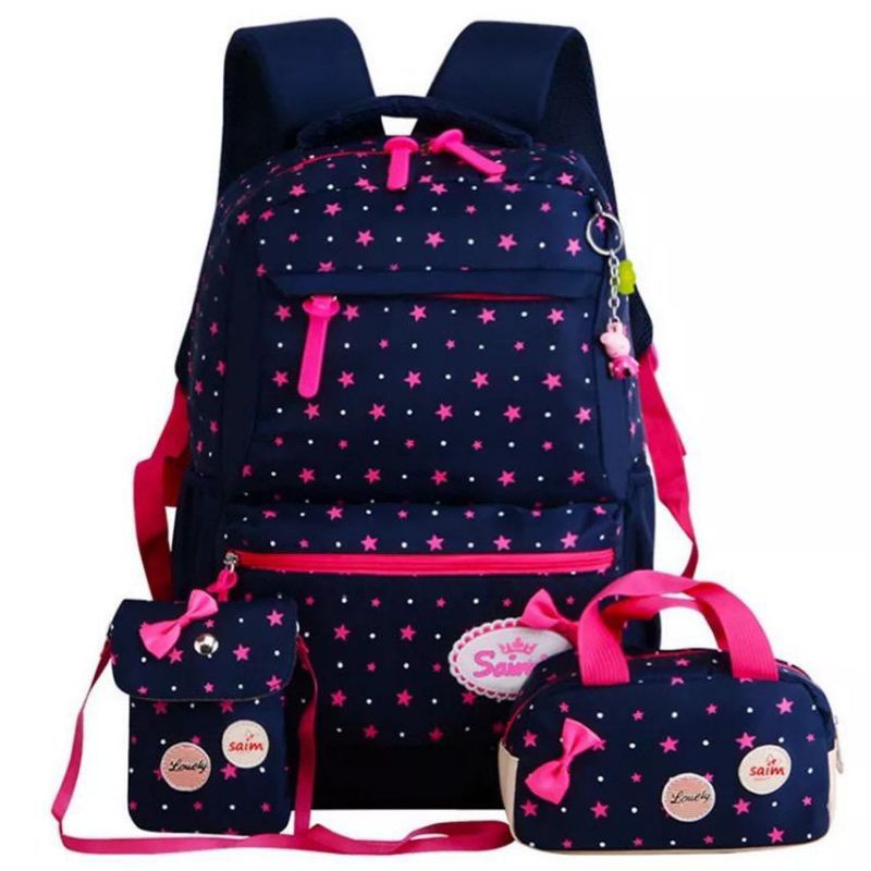 dnr01-NEW ARRIVAL!! Tas Sekolah 3 in 1 Anak Perempuan Sekolah Dasar 1-2-3-4-5-6 Kelas Anak TK SD Ransel Gadis