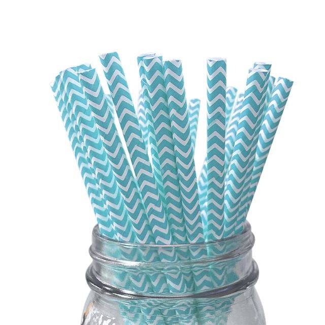 25 Pcs Sedotan Kertas Warna/i Motif Zigzag dan Polkadot ~ Paper Straw ~ Party Straw