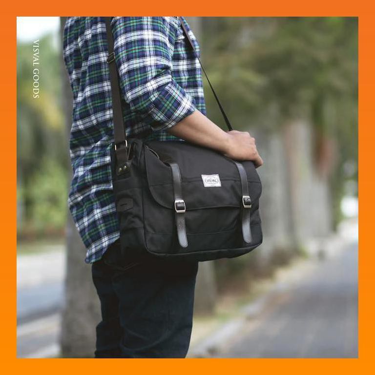 TAS KERJA SELEMPANG LAPTOP VISVAL MASSIVE SLING BAG BRANDED WATERPROOF TERBARU BY TASBRANDED_79