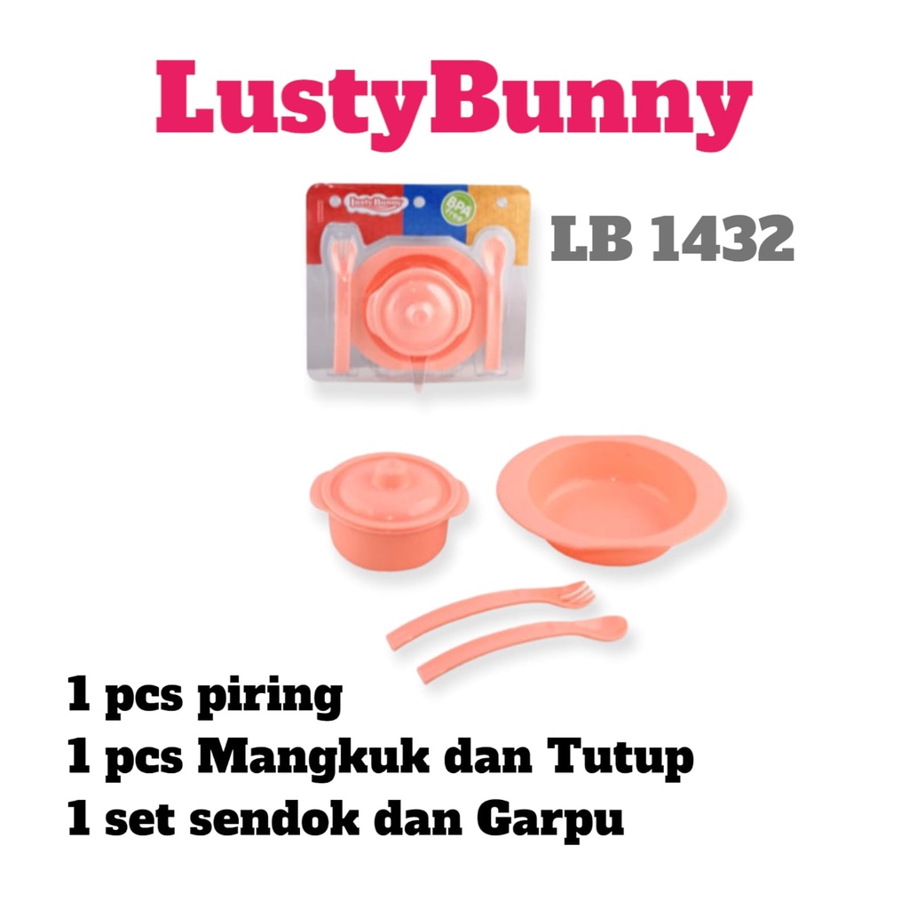 GloryBaby- LustyBunny Feeding Set Kemasan Mika Isi 3 pcs