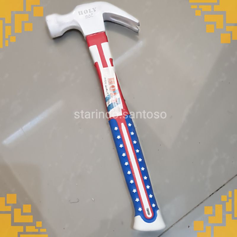 PALU KAMBING 8 oz gagang kayu karet baja magnet handle fiber cungkit paku kuat